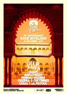 Cartel del concierto de 50 aniversario del rock sevillano en la Sala Even Sevilla 2019