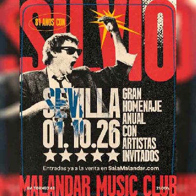 Cartel del concierto de 81 años con Silvio en Malandar Sevilla 2026