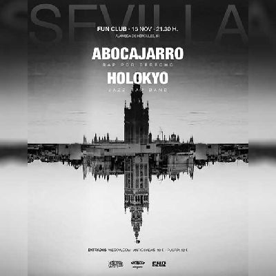 Cartel del concierto de Abocajarro y Holokyô Jazz Rap Band en FunClub Sevilla 2024