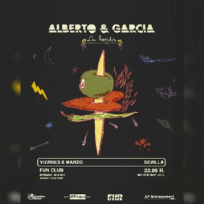 Cartel del concierto de Alberto y García en FunClub Sevilla 2024