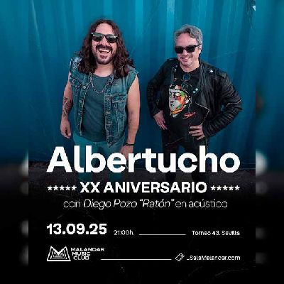 Cartel del concierto de Albertucho y Diego Pozo en Malandar Sevilla 2025