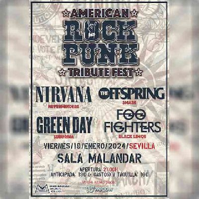 Cartel del concierto de American Punk Rock en Malandar Sevilla 2024