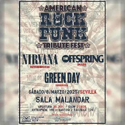 Cartel del concierto de American Rock Punk en Malandar Sevilla 2025