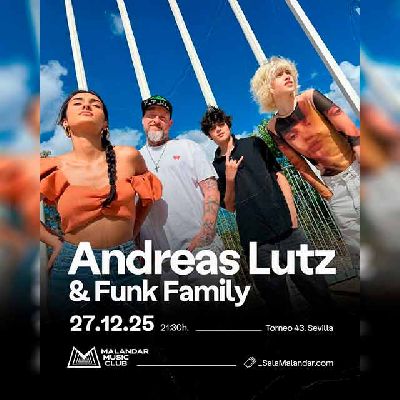 Cartel de los conciertos de Andreas Lutz y Funk Family en Malandar Sevilla 2025
