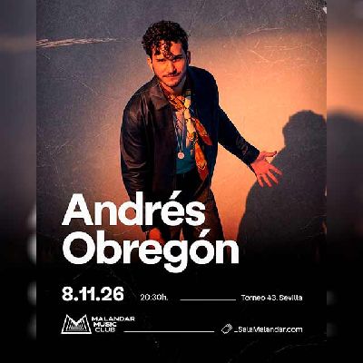 Cartel del concierto de Andrés Obregón en Malandar Sevilla 2026