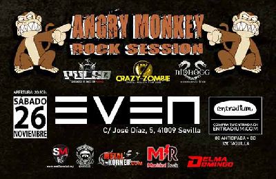 Cartel del concierto de Angry Monkey Rock Session en la Sala Even Sevilla 2022