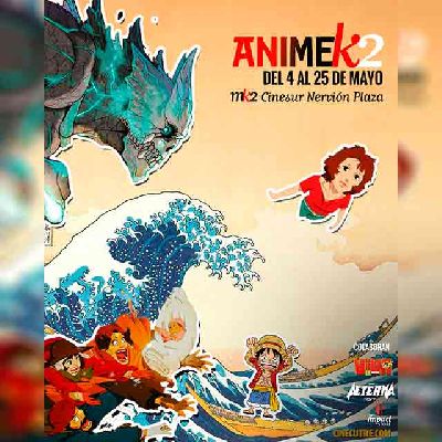 Cartel del ciclo Animek2 en el MK2 Cinesur Nervión Plaza