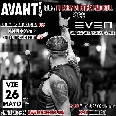Cartel del concierto de Avanti Rock en la Sala Even Sevilla 2023