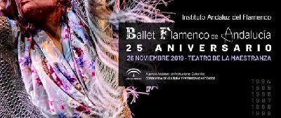Cartel del 25 Aniversario del Ballet Flamenco de Andalucía en Sevilla