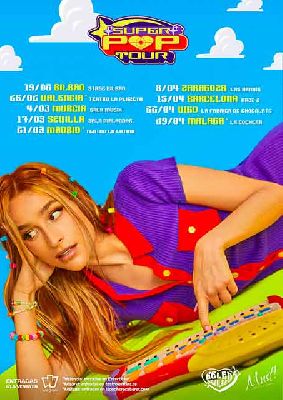 Cartel de la gira Superpop 2022 de Belén Aguilera