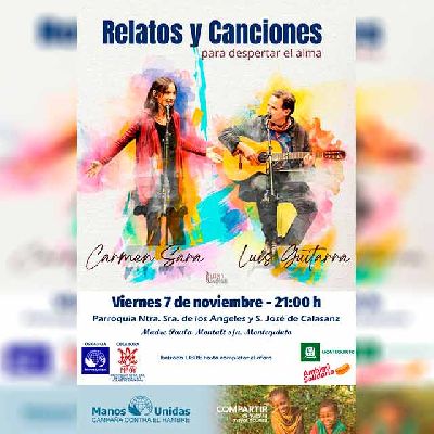 Cartel del concierto benéfico Relatos y canciones en Montequinto 2025