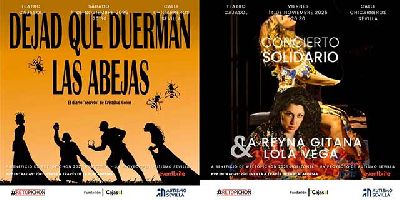 Carteles de los eventos benéficos del RetoPichón en Cajasol Sevilla 2025