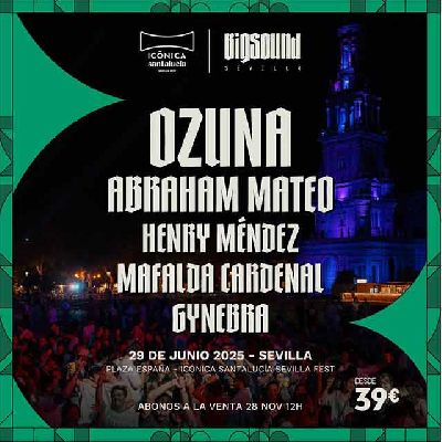 Cartel de los conciertos del Big Sound en el festival Icónica Sevilla Fest 2025