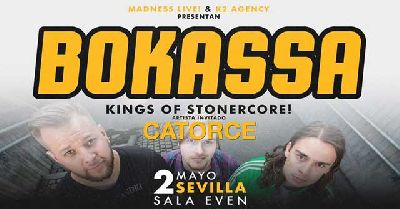 Cartel del concierto de Bokassa y Catorce en la Sala Even Sevilla 2019
