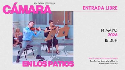 Cartel de los conciertos Cámara en los patios en la Universidad de Sevilla 2026