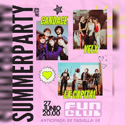 Cartel del concierto de Candace, La Capital y Velx en FunClub Sevilla 2025