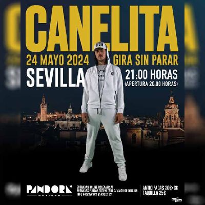 Cartel del concierto de Canelita en Pandora Sevilla 2024