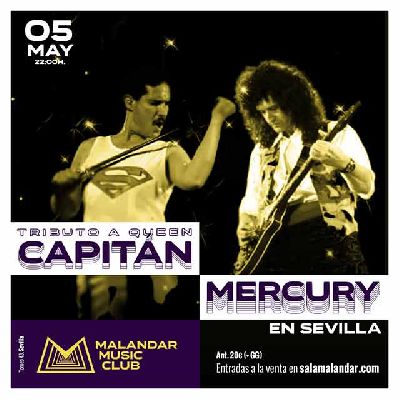 Cartel del concierto de Capitán Mercury en Malandar Sevilla 2023