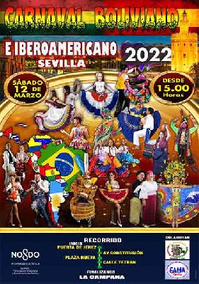Cartel del sexto Carnaval folclórico boliviano e iberoamericano en Sevilla