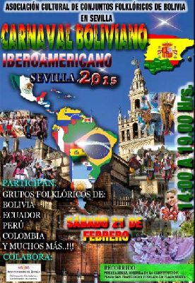 Cartel del Carnaval folclórico boliviano e iberoamericano en Sevilla