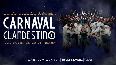 Cartel de Carnaval clandestino en el Cartuja Center de Sevilla 2022