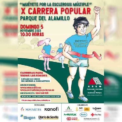 Cartel de la décima Carrera Popular Muévete por la esclerosis múltiple en Sevilla