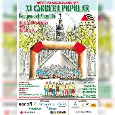 Cartel de la undécima Carrera Popular Muévete por la esclerosis múltiple en Sevilla