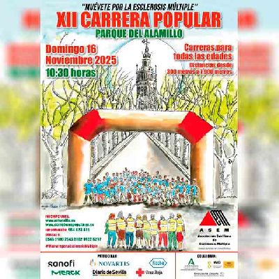 Cartel de la duodécima Carrera Popular Muévete por la esclerosis múltiple en Sevilla