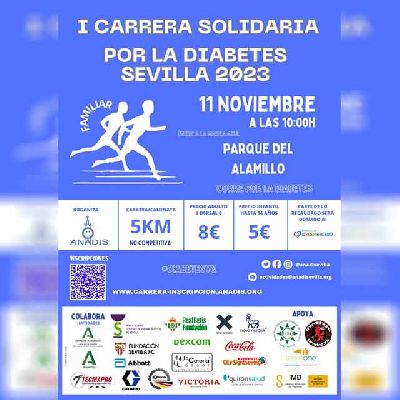 Cartel de la primera Carrera Solidaria por la diabetes en Sevilla 2023