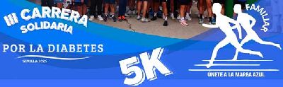 Cartel de la tercera Carrera Solidaria por la diabetes en Sevilla 2025