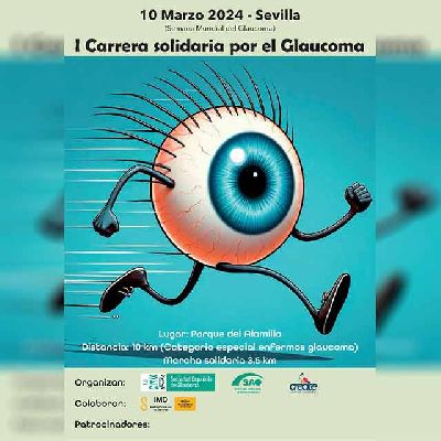 Cartel de la Carrera Solidaria por el Glaucoma en Sevilla 2024