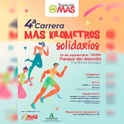 Cartel de la cuarta Carrera MAS kilómetros solidarios en Sevilla 2022