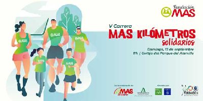 Cartel de la quinta Carrera MAS kilómetros solidarios en Sevilla 2023