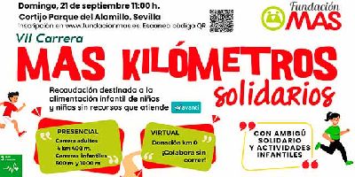 Cartel de la séptima Carrera MAS kilómetros solidarios en Sevilla 2025
