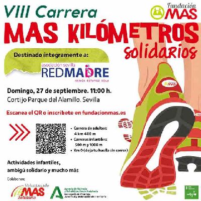 Cartel de la octava Carrera MAS kilómetros solidarios en Sevilla 2026