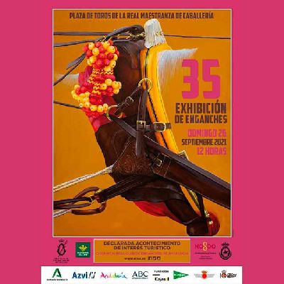 Cartel de Joaquín Alcántara Gómez anunciador de la XXXV Exhibición de Enganches de Sevilla 2021