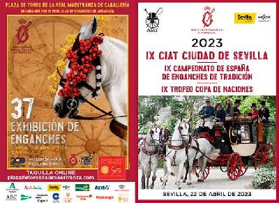 Cartel de la XXXVI Exhibición de Enganches de Sevilla y los y concursos 2023