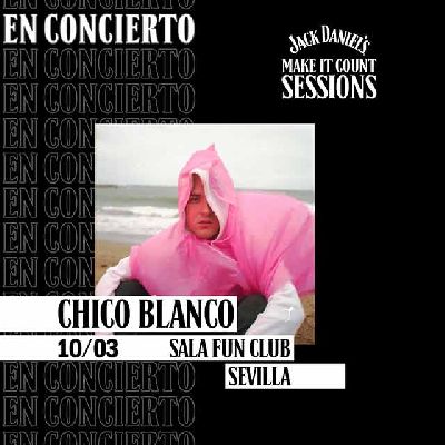 Cartel del concierto de Chico Blanco en FunClub Sevilla 2023