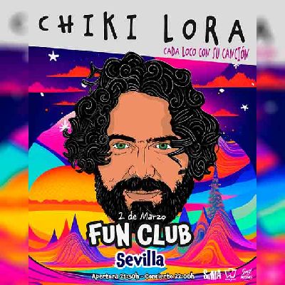 Cartel del concierto de Chiki Lora en FunClub Sevilla 2023