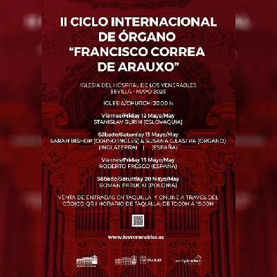 Cartel del II Ciclo Internacional de Órgano Francisco Correa de Arauxo en Sevilla 2023