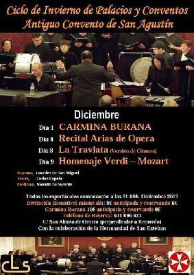 Conciertos del ciclo Palacios y Conventos de Sevilla (diciembre 2017)