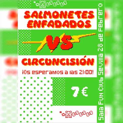 Cartel del concierto de Circuncisión y Salmonetes enfadados en FunClub Sevilla 2025