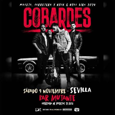 Cartel del concierto de Cobardes en el Bar Mutante de Sevilla 2024