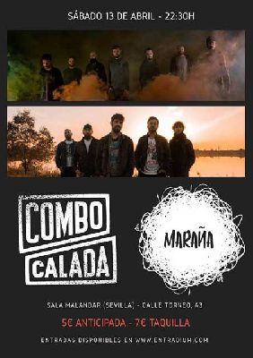 Cartel del concierto Combo Calada y Maraña en Malandar Sevilla 2019