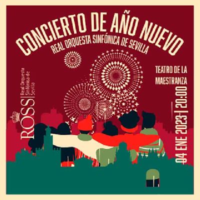 Cartel del concierto de Año Nuevo 2023 de la Real Orquesta Sinfónica de Sevilla (ROSS)