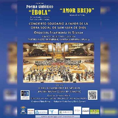 Cartel del concierto benéfico en el teatro de la Plaza de España de Sevilla 2023