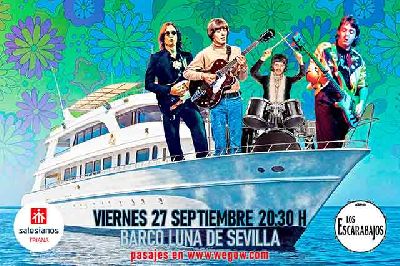 Cartel del concierto benéfico de Los Escarabajos en Sevilla 2024