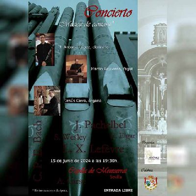 Cartel del concierto de música de cámara en la Capilla de Montserrat de Sevilla 2024