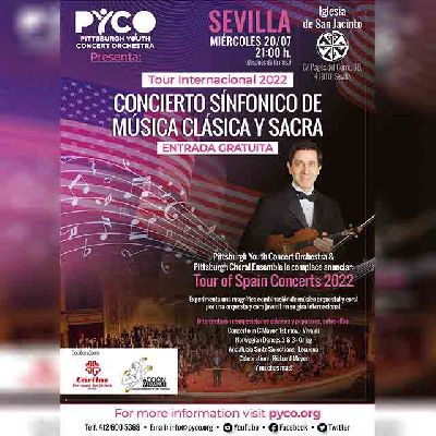 Cartel del concierto coral y sinfónico en la iglesia de San Jacinto de Sevilla 2022