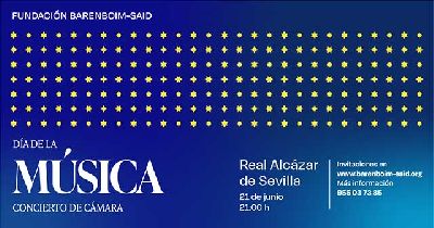 Cartel del concierto de piano por el Día de la Música en el Alcázar de Sevilla 2023